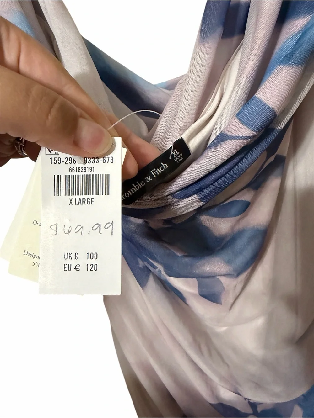 Abercrombie & Fitch Lilac Floral Off-Shoulder Ruched Maxi Dress XL NWT